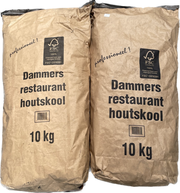 Dammers restaurant houtskool 20KG (2x10KG)